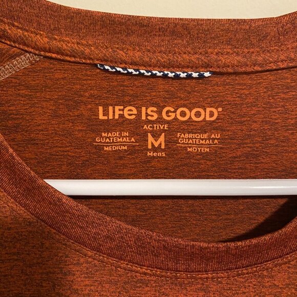 Life is Good Men's Active T-shirt Burnt Orange Size Medium - Picture 4 of 6